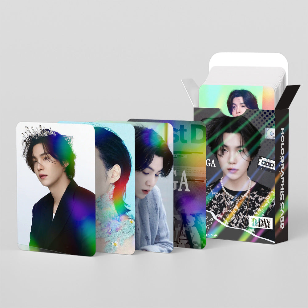 124 Pcs Laser Cards SUGA Photocards Album AgustD Merch 60 Pcs Lomo Cards And 64 Pcs Stickers