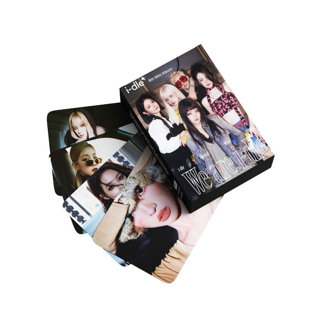 127Pcs IDLE Photocards Album WE ARE Merch Song Yuqi Ye Shuhua MINNIE Tian Xiaojuan Zhao Meiyan 55 Pcs Lomo Cars And 77 Pcs Stickers