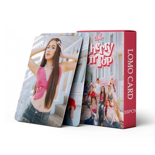 55 PCS BINI small cards in stock CHERRY ON TOP Cards STACEY SHEENA GWEN MALOI Lomo Cards, Photocards