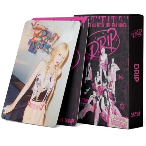 55 Pcs Baby Monster Album DRIP Merch Photocards ，2025 New Album Lomo Cards,55PCS Baby-Monster Cards for Gift and Fans
