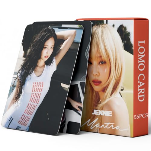 55 PCS JENNIE Small Cards Mantra Card BlackPink Gold Jenny Lomo Cards, Photocards