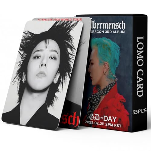 55 PCS BIGBANG Kpop G-DRAGON Album Übermensch  Merch small cards G-DRAGON  Lomo Cards, Photocards