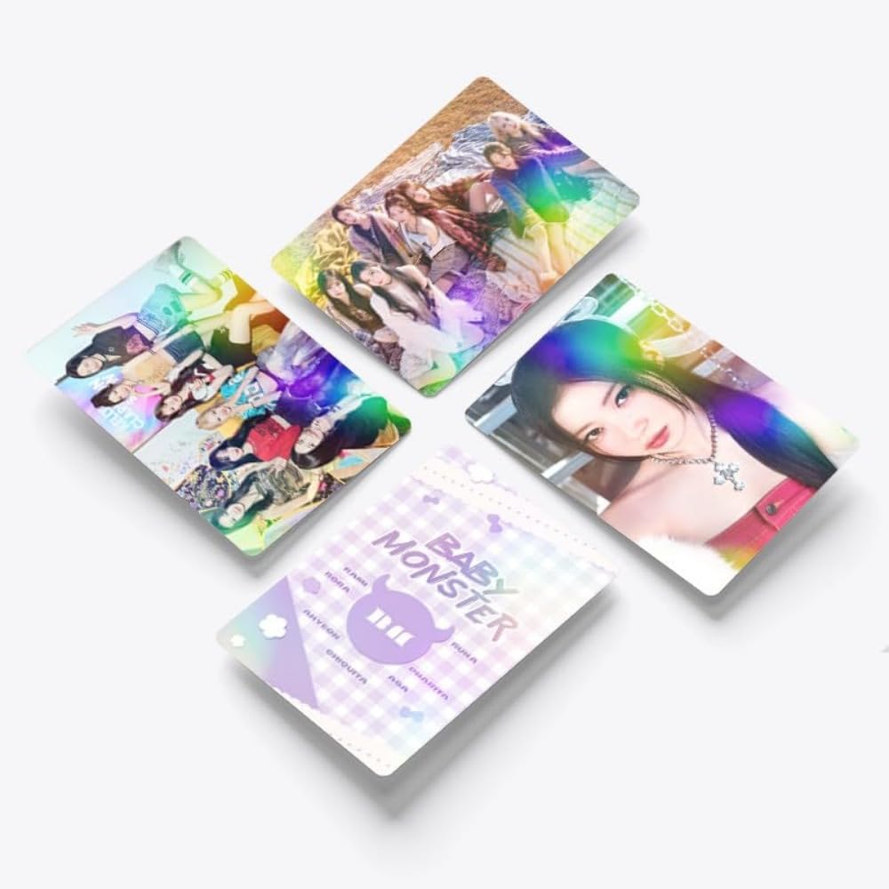Babymonster Photo Cards,60 pcs double-sided laser card  Merch flash cards greeting cards  ,support photo cards, LOMO Cards