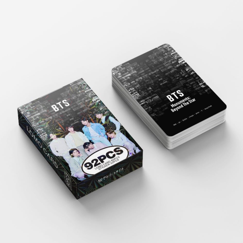 Kpop  SUGA V JK JIN Merch Photo Cards, 92pcs Cards 60 Pcs Lomo Cards And 32 Pcs Music Stickers