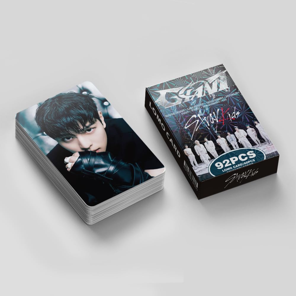 92 PCS  Double Sided LOMO Cards STRAYKIDS Merch ,New Album GIANT Small Cards 60 PCS Photo Cards And 32 PCS Music Stickers