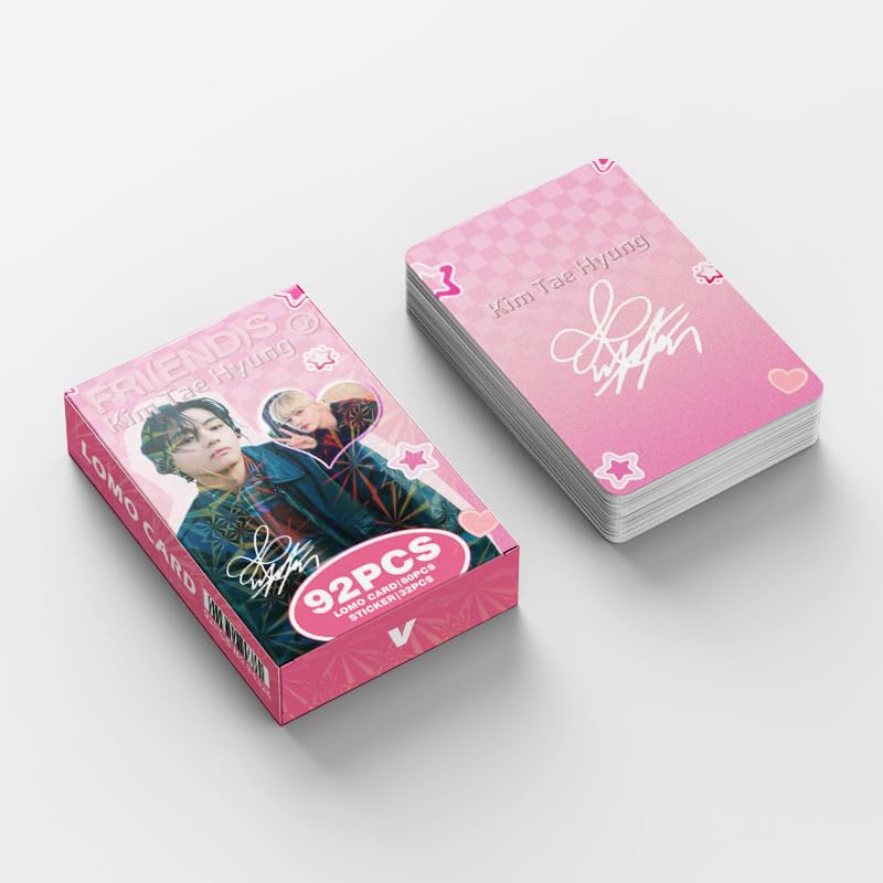 92 PCS V Album FRI (END) S Merch Double Sided LOMO Cards, 60 Pcs Photo Cards And 32 Pcs Music Stickers