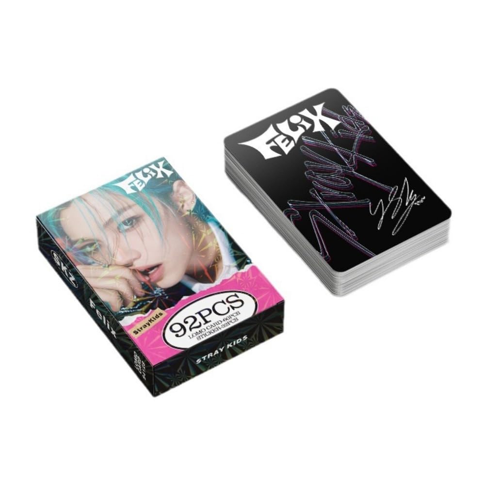 Stray Kids Photocards 92 Pcs kpop Photocards  Felix Album Merch 60 Pcs Lomo Cards And 32 Pcs stray kids stickers