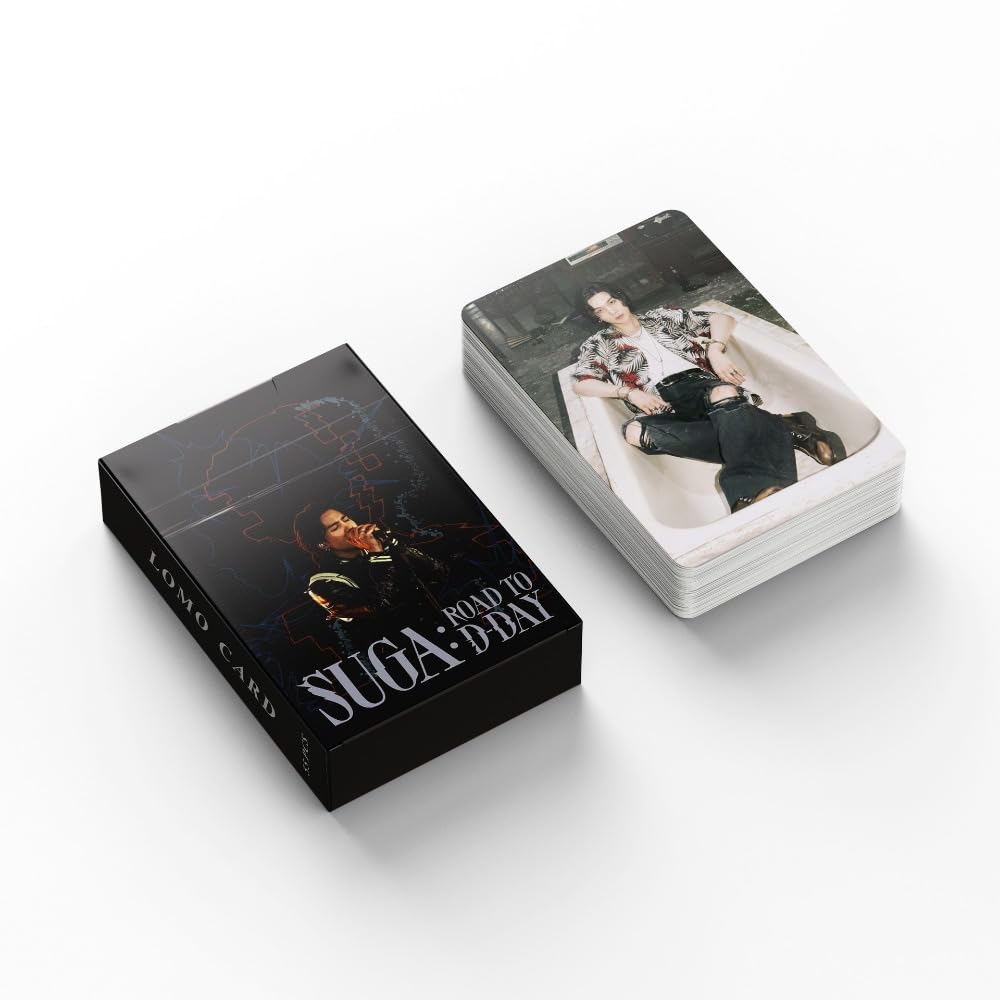 Kpop SUGA Photo Cards 55 Pcs Album ROAD TO D-DAY Merch LOMO Cards