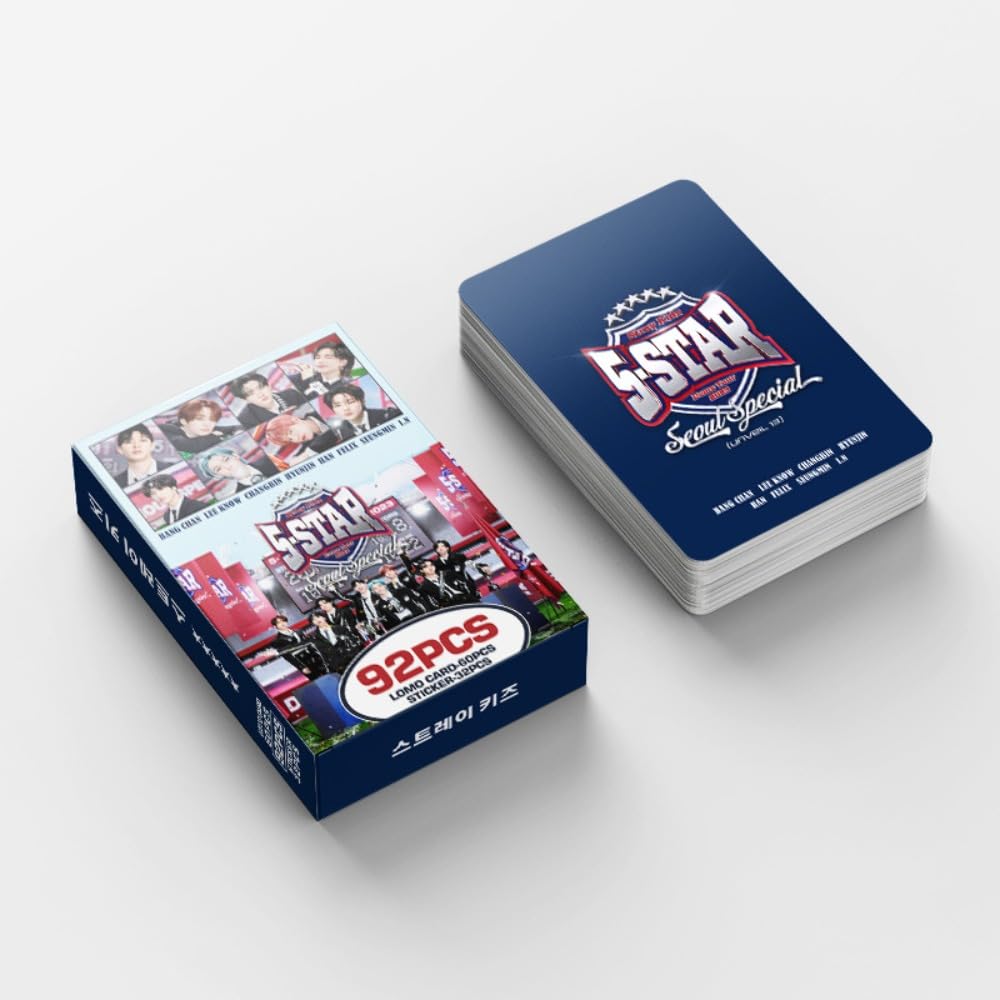 Stray Kids Photo cards 92 Pcs kpop Photocards STRAYKIDS Album 5-STAR Merch 60 Pcs Lomo Cards And 32 Pcs stray kids stickers