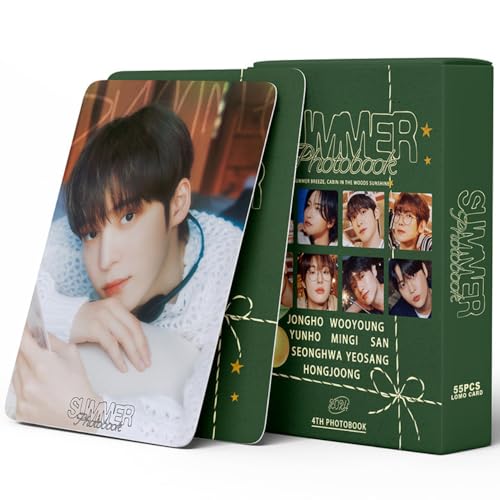 ATEEZ Merch  SUMMER PHOTOBOOK  albums Photocards 55 PCS Kpop ateez small card 2024 Lomo Cards, ateez photocards