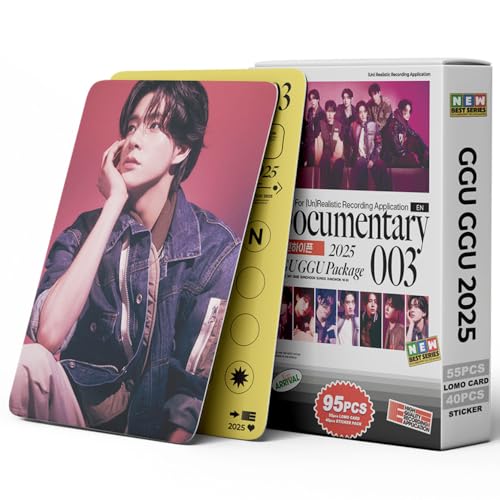 95 pcs enhypen photocards， Small Cards Stickers 2025 EN GGU GGU Series Poster Cards KPOP EN Support 40 PCS Stickers and 55 PCS Lomo Cards