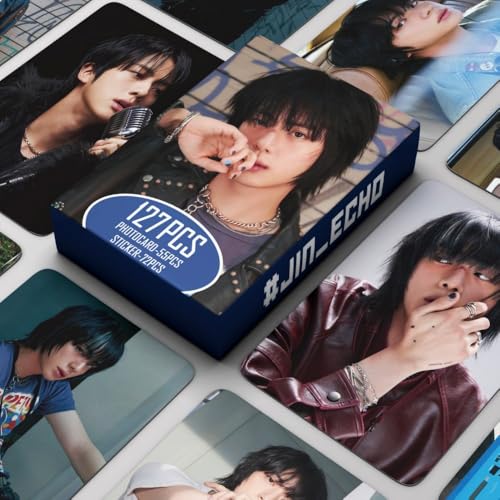 127 Pcs  JIN Photocards Album Echo Merch Jin Shuozhen 55 Pcs Lomo Cards And 72 Pcs Music Stickers