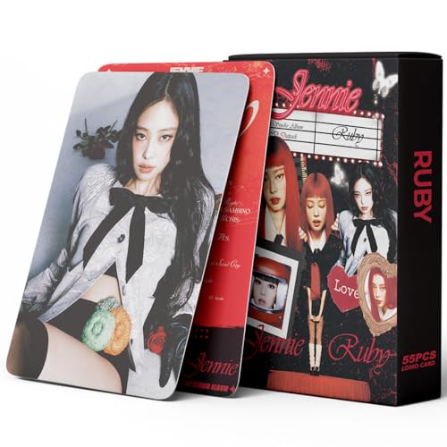 55 PCS Blackpink Photocards JENNIE 1ST Studio Album RUBY Album LOMO small Cards  KPOP Ginny Merch LOMO Cards postcard Photocards