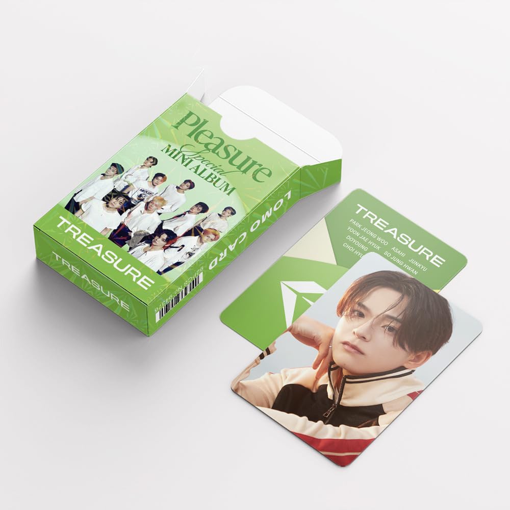 92 PCS Small Cards TREASURE kpop New Album PLEASURE Greeting Cards Star 60 PCS Photo Cards And 32 PCS Stickers, Lomo Cards, Photocards