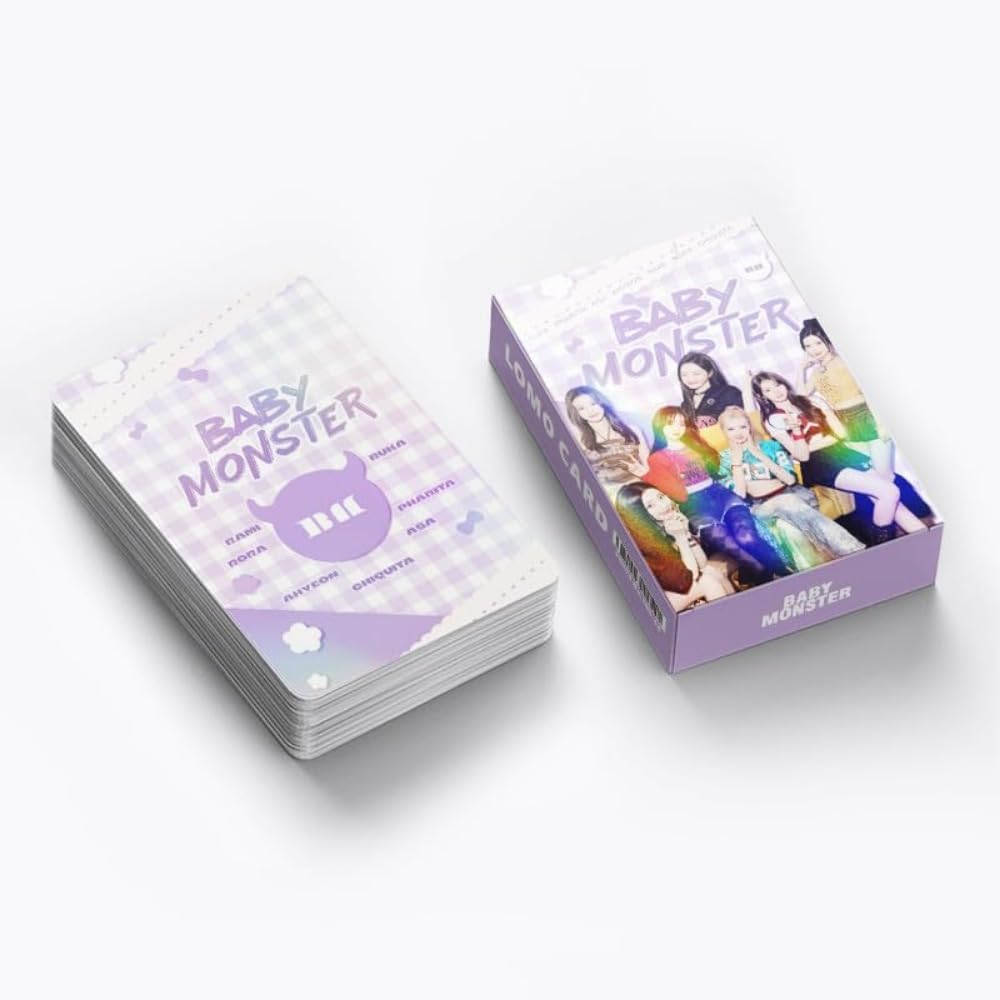 Babymonster Photo Cards,60 pcs double-sided laser card  Merch flash cards greeting cards  ,support photo cards, LOMO Cards
