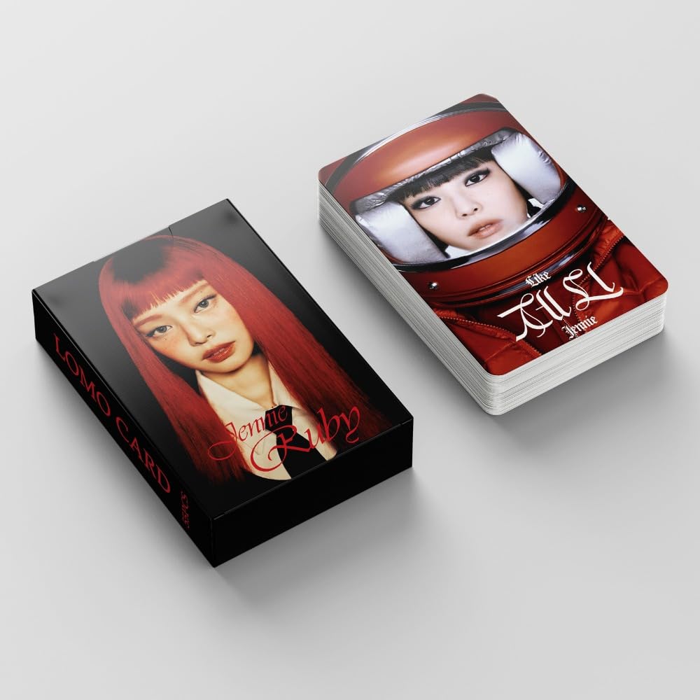 Black and pink Photocards JENNIE 55 Pcs JENNIE Album RUBY Merch Lomo Cards LIKE JENNIE