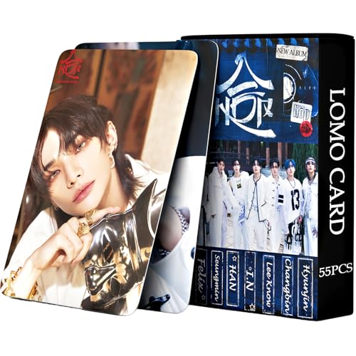 Stray Kids Photocards HOP Album Photo Cards 55 PCS KPOP SKZHOP HIPTAPE (HOP) Post Card Stray Kids Merch Boys and Girls Card Set Lomo Cards, Photocards