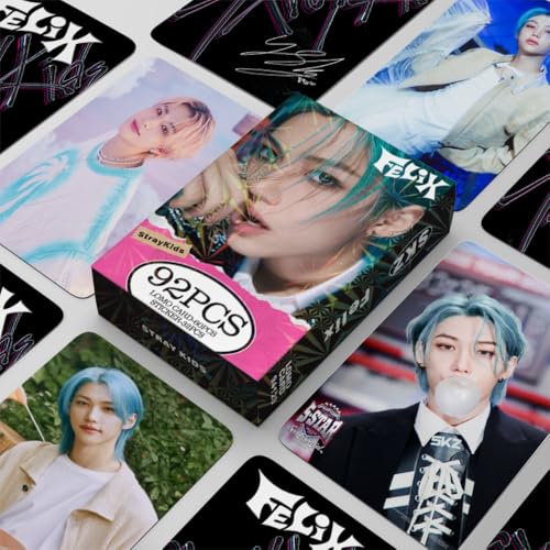 Stray Kids Photocards 92 Pcs kpop Photocards  Felix Album Merch 60 Pcs Lomo Cards And 32 Pcs stray kids stickers