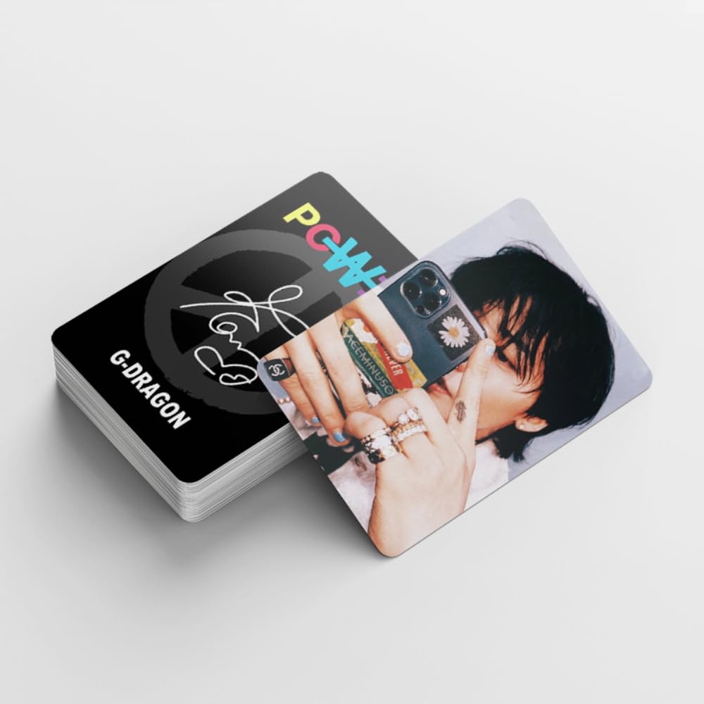 92 PCS Kpop bigbang G-Dragon Kwon Photo Cards 32 PCS stickers and 60 PCS reeting cards double sided Lomo Cards, Photocards