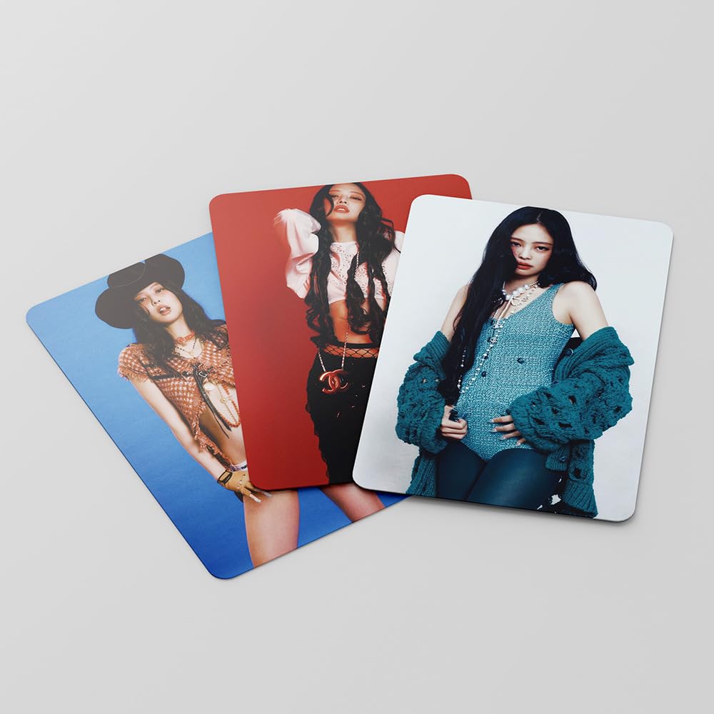 Black And pink Photocards JENNIE 55 PCS  JENNIE 1ST Studio Album RUBY Album LOMO small Cards  KPOP Ginny Merch LOMO Cards postcard Photocards