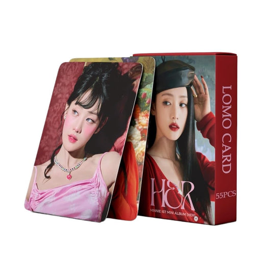 55 PCS MINNIE small card Album HER Merch card GIDLE Girl (G) I-DLE Lomo Cards, Photocards