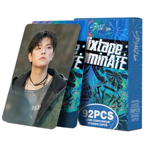 92 Pcs Kpop STRAY KIDS Photocards Album Mixtape dominATE Merch 60 Pcs LOMO Cards And 32 Pcs Music Stickers