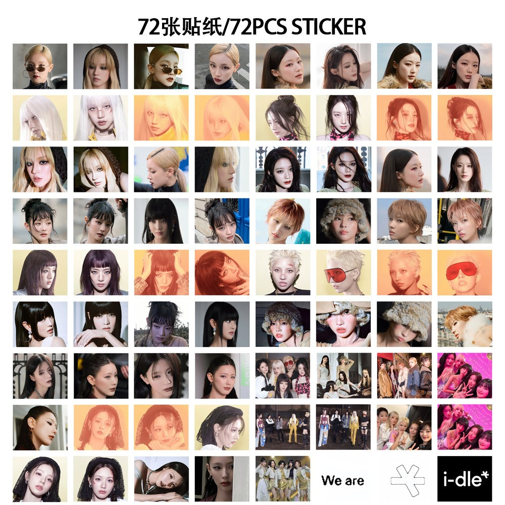 127Pcs IDLE Photocards Album WE ARE Merch Song Yuqi Ye Shuhua MINNIE Tian Xiaojuan Zhao Meiyan 55 Pcs Lomo Cars And 77 Pcs Stickers