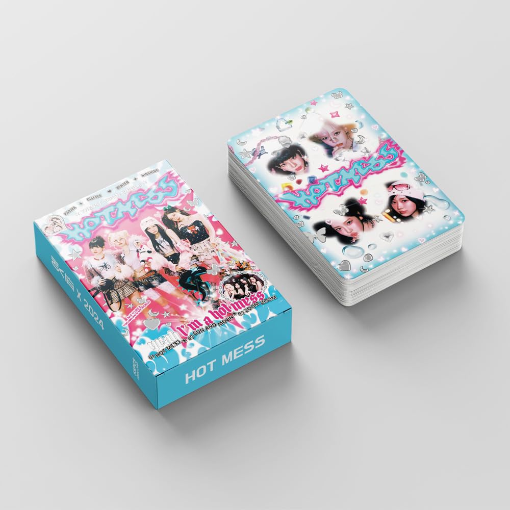 55 Pcs aespa photo cards HOT MESS Kpop merch Lomo Cards, Photocards