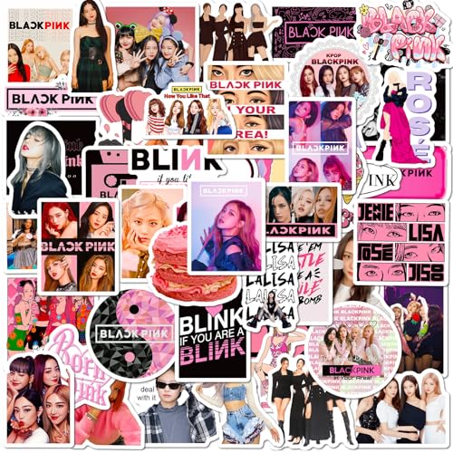 100 pcs blackpink kpop merch stickers accessories rose lisa jennie jisoo, doodle computer suitcase Sticker for Laptop，Water Bottles，Hard Hat，Skateboard，Birthday Decorations Gifts for Kids/Adults