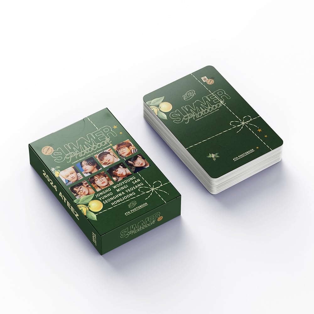 ATEEZ Merch  SUMMER PHOTOBOOK  albums Photocards 55 PCS Kpop ateez small card 2024 Lomo Cards, ateez photocards