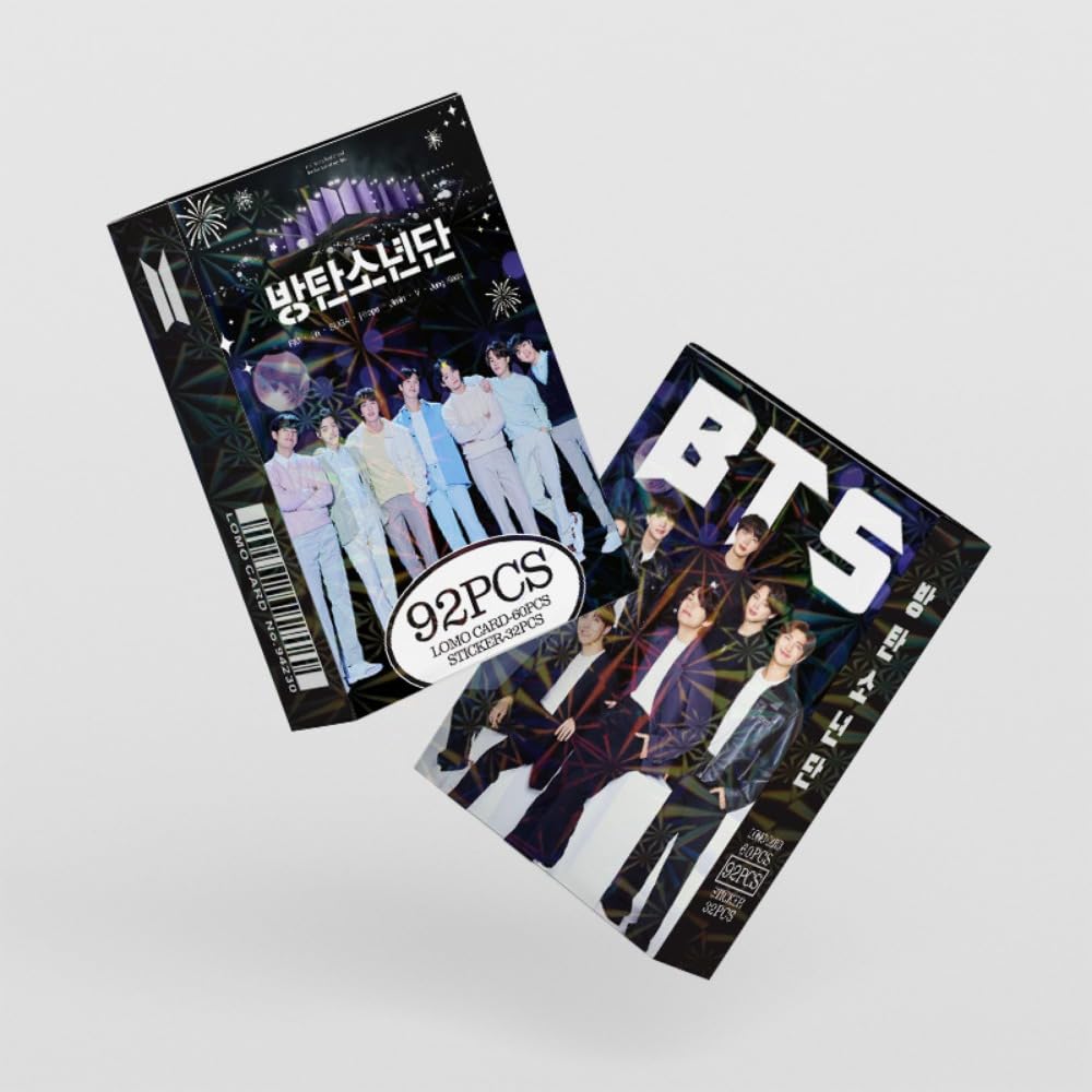 Kpop  SUGA V JK JIN Merch Photo Cards, 92pcs Cards 60 Pcs Lomo Cards And 32 Pcs Music Stickers