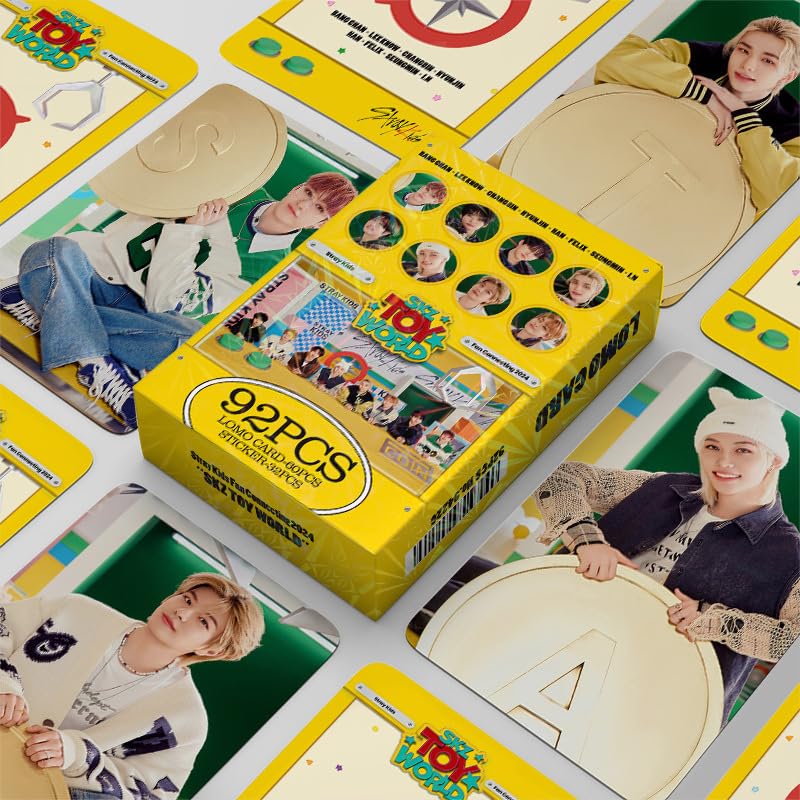 92 PCS LOMO CARDS STRAYKIDS PHOTO CARDS skz toy wor Star Surrounding Lomo Cards, 60 PCS Photocards And 32 PCS Stickers