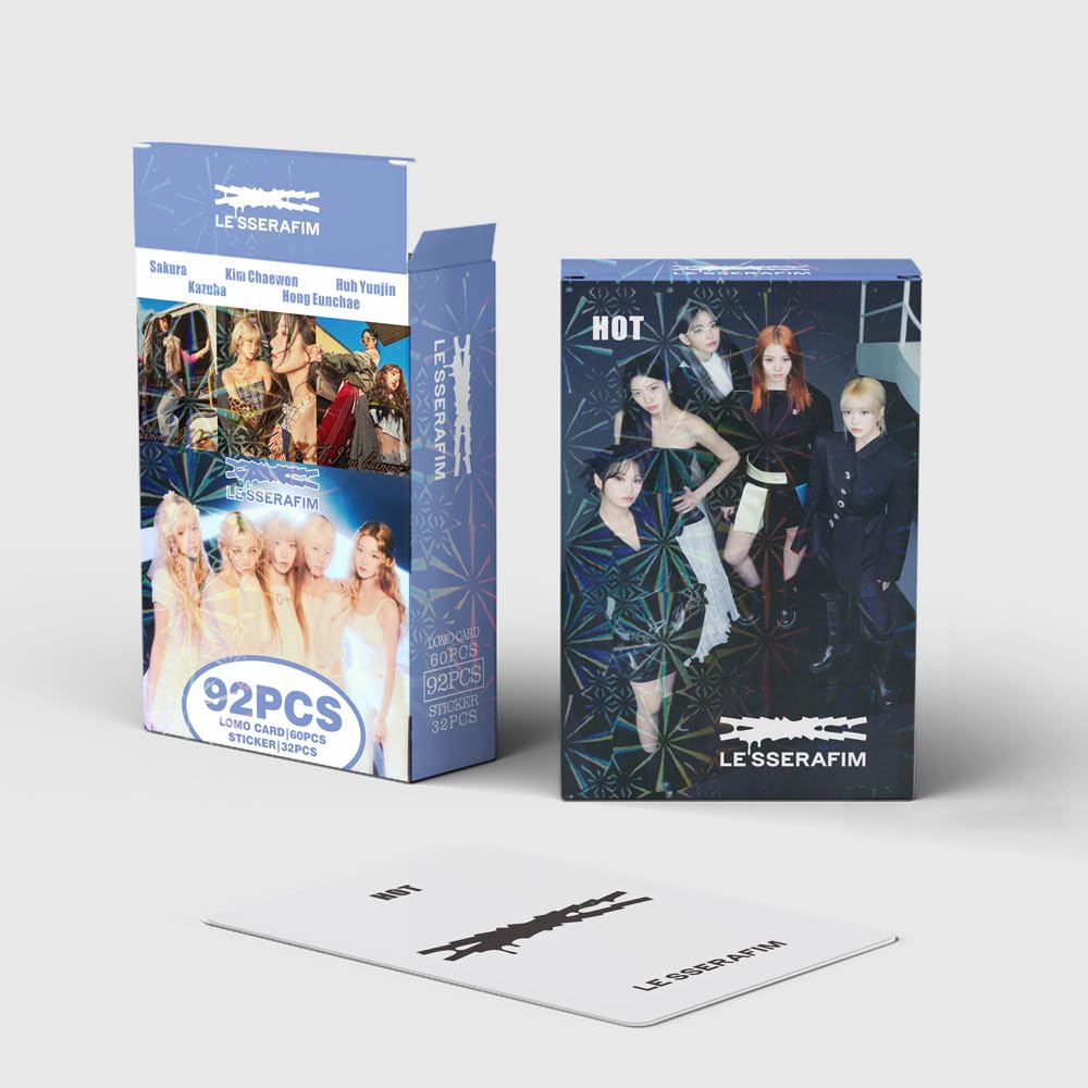92 Small Cards LE SSERAFIM New Album HOT Peripheral 60 PCS Photo Cards And 32 PCS Stickers, Lomo Cards, Photocards