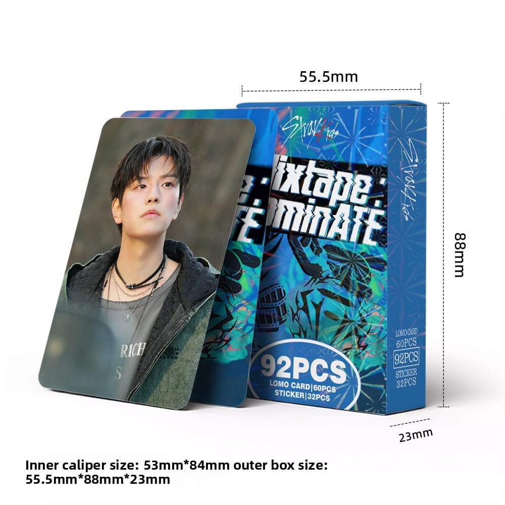 92 Pcs Kpop STRAY KIDS Photocards Album Mixtape dominATE Merch 60 Pcs LOMO Cards And 32 Pcs Music Stickers