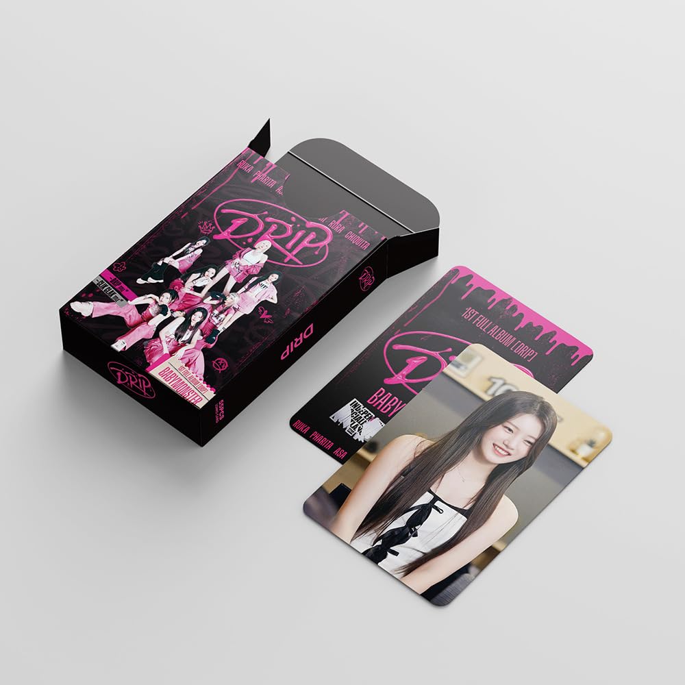 55 Pcs Baby Monster Album DRIP Merch Photocards ，2025 New Album Lomo Cards,55PCS Baby-Monster Cards for Gift and Fans