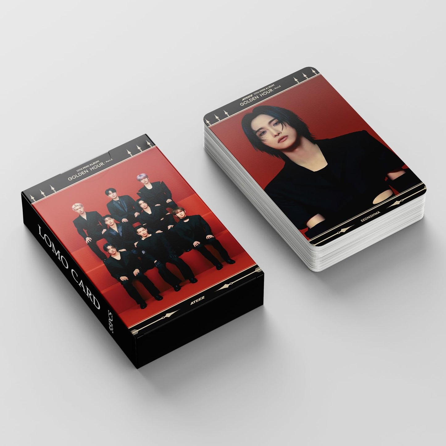 55 PCS ATEEZ  Photocards Merch Small Cards GOLDEN HOUR: Part 2 Cards Ice On My Teeth , Ateez Album Lomo Cards,