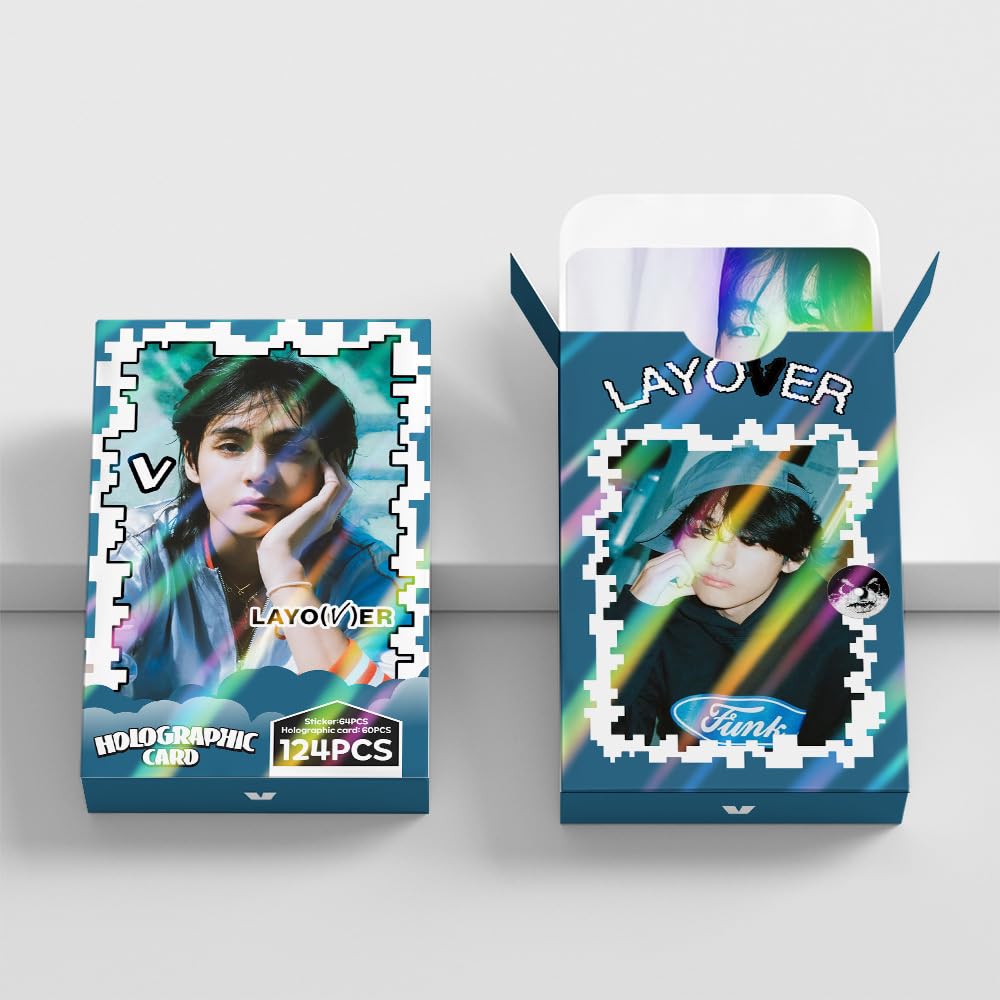 KPOP  V Photocards 124 Pcs Album Layover Merch 60 Pcs Lomo Crads And 64 Pcs Stickers