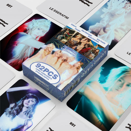 92 Small Cards LE SSERAFIM New Album HOT Peripheral 60 PCS Photo Cards And 32 PCS Stickers, Lomo Cards, Photocards