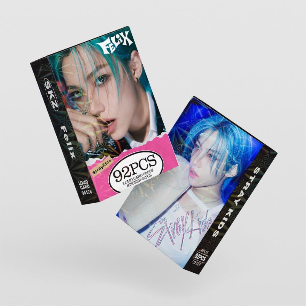 Stray Kids Photocards 92 Pcs kpop Photocards  Felix Album Merch 60 Pcs Lomo Cards And 32 Pcs stray kids stickers