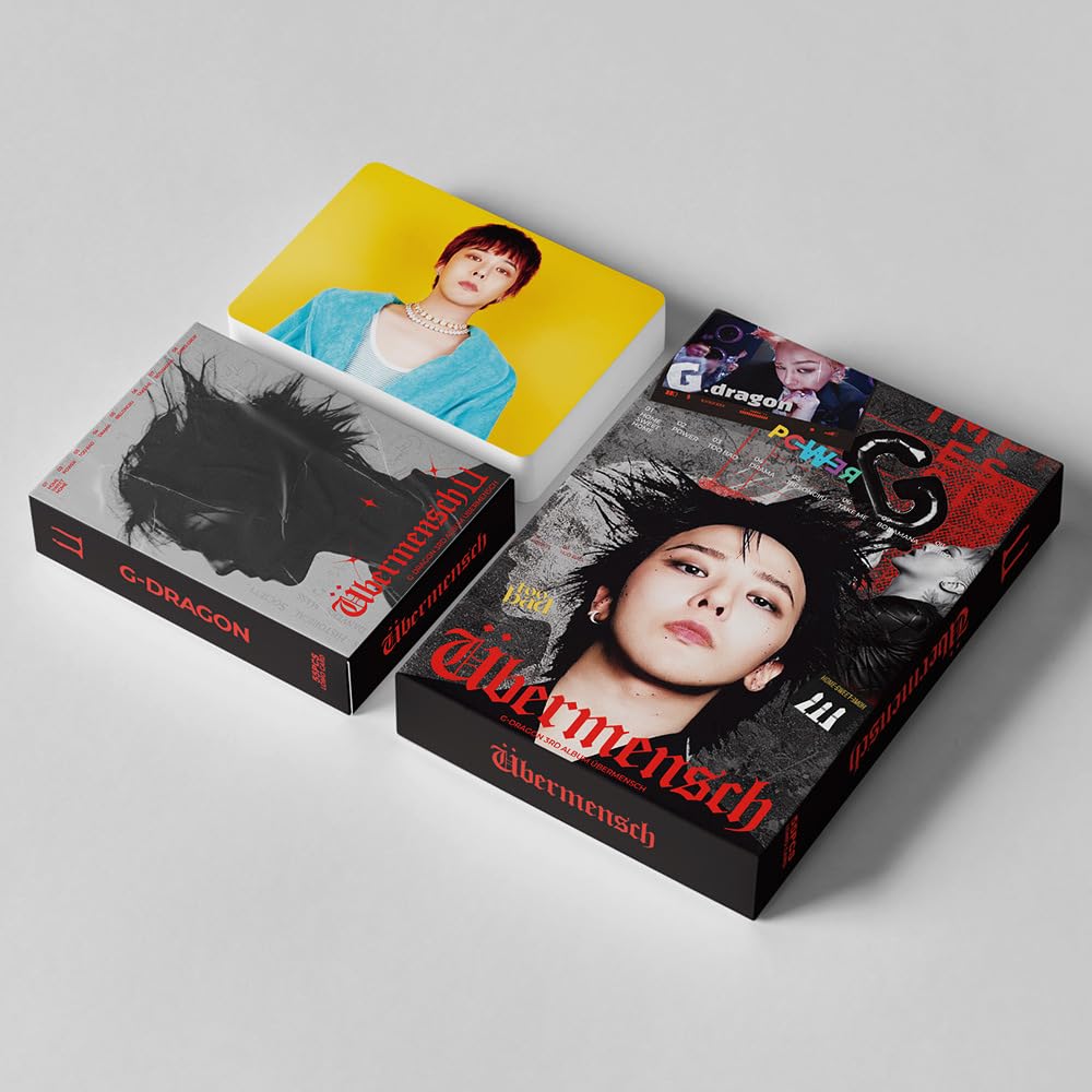 55 PCS BIGBANG Kpop G-DRAGON Album Übermensch  Merch  G-DRAGON card DRAMA Lomo Cards, Photocards
