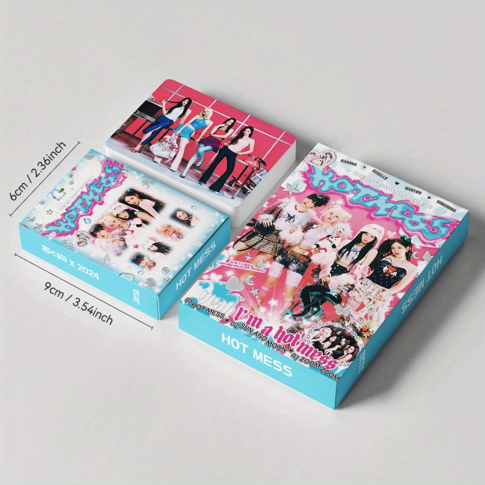 Kpop aespa photocards, 55 Pcs aespa  lomo cards Album HOT MESS Merch