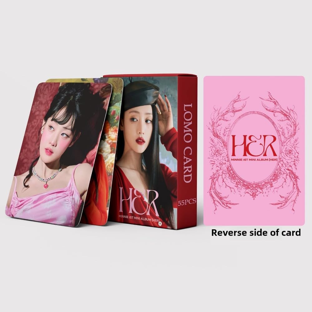 55 PCS MINNIE small card Album HER Merch card GIDLE Girl (G) I-DLE Lomo Cards, Photocards