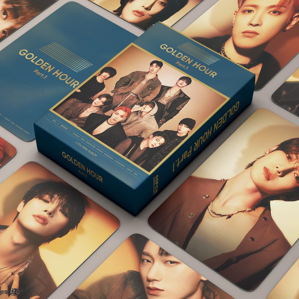 55 PCS  ATEEZ small cards, Cui Zhonghao Cui Umbrella Jinhongzhong support card around GOLDEN HOUR Lomo Cards, Photocards