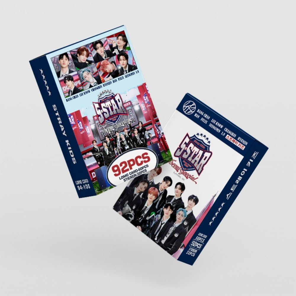 Stray Kids Photo cards 92 Pcs kpop Photocards STRAYKIDS Album 5-STAR Merch 60 Pcs Lomo Cards And 32 Pcs stray kids stickers