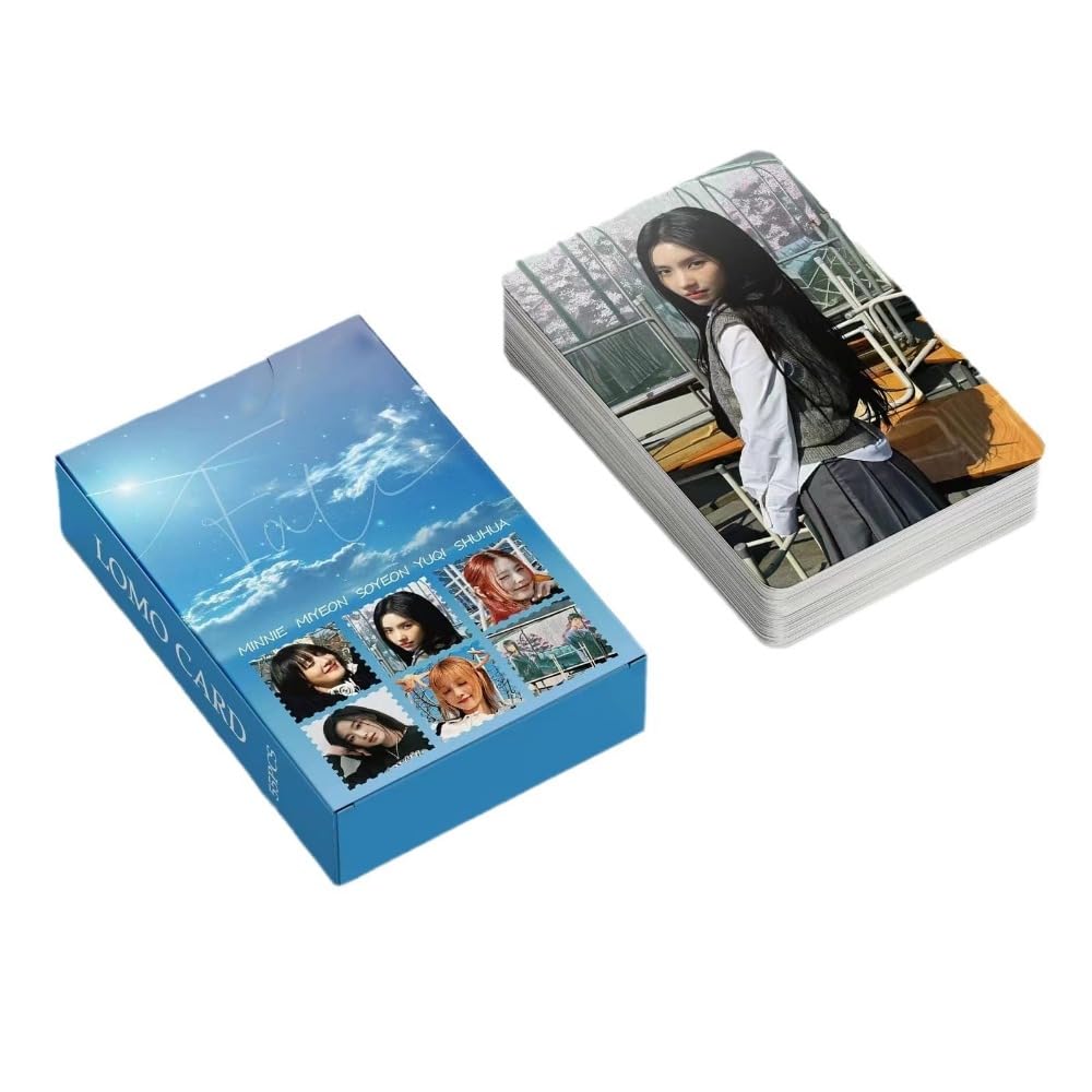 55 PCS GIDLE Small Card Song Yuqi MINNIE Ye Shuhua Postcard Card fate Peripheral Lomo Cards, Photocards