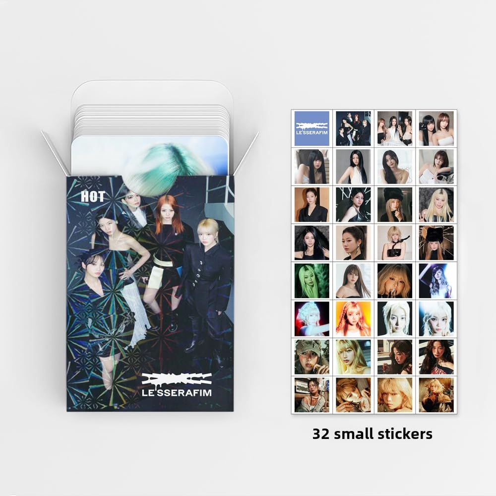 92 Small Cards LE SSERAFIM New Album HOT Peripheral 60 PCS Photo Cards And 32 PCS Stickers, Lomo Cards, Photocards