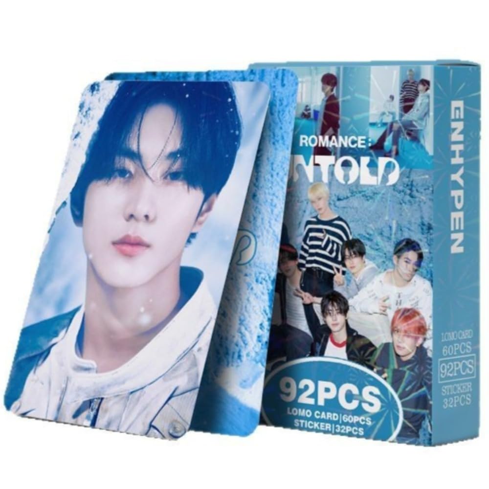 92 PCS ENHYPEN Photocards,  Kpop new comeback romance album surrounding Merch 60 Pcs Lomo Cards And 32 Pcs Music Stickers