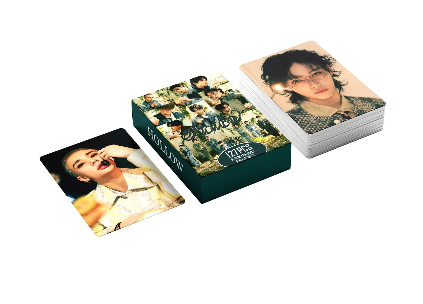 127 Pcs Stray Kids Photo Cards Album HOLLOW Merch, 55 Pcs Lomo cards And 72 Pcs Stickers