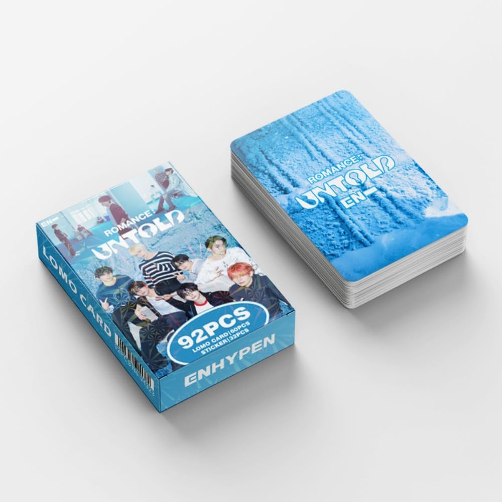 92 PCS ENHYPEN Photocards,  Kpop new comeback romance album surrounding Merch 60 Pcs Lomo Cards And 32 Pcs Music Stickers