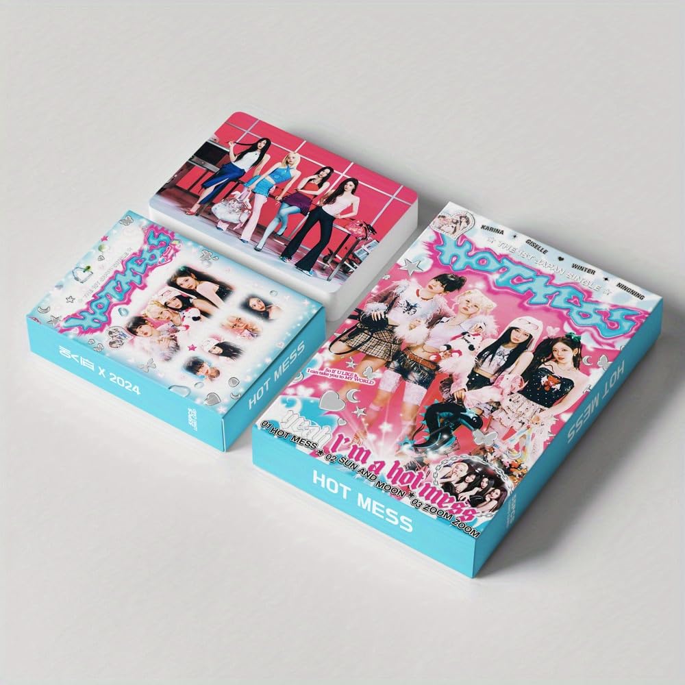 Kpop aespa photocards, 55 Pcs aespa  lomo cards Album HOT MESS Merch